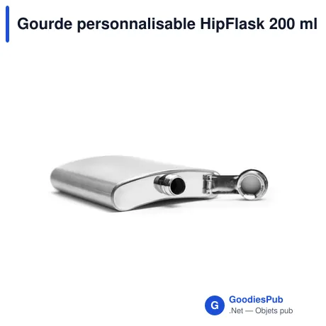 Gourde personnalisable HipFlask 200 ml avec logo