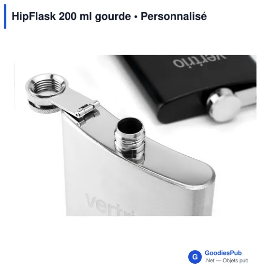 Gourde personnalisable HipFlask 200 ml avec logo - Image 2