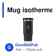 Mug isotherme personnalisable Hippo Recycled Steel Cup 900 ml avec logo - Miniature 1