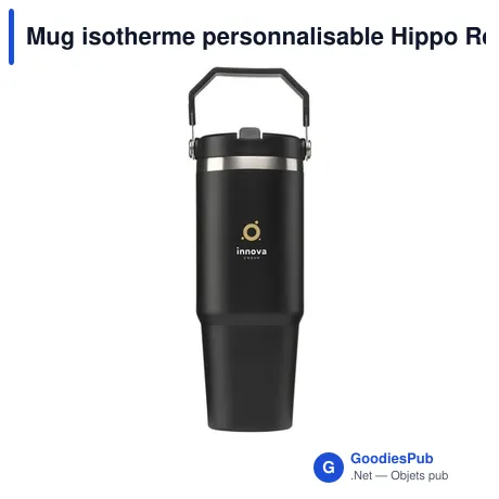 Mug isotherme personnalisable Hippo Recycled Steel Cup 900 ml avec logo