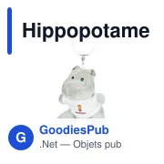 Porte-clés hippopotame en peluche personnalisable avec logo | Patsy - Miniature 1