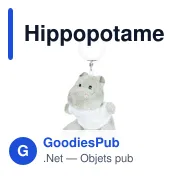 Porte-clés hippopotame en peluche personnalisable avec logo | Patsy - Miniature 4