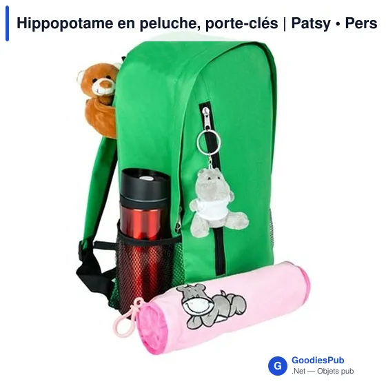 Porte-clés hippopotame en peluche personnalisable avec logo | Patsy - Image 8