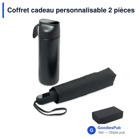 Coffret cadeau personnalisable 2 pièces avec logo - HITHERE