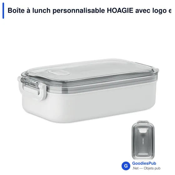 Boîte à lunch personnalisable HOAGIE avec logo en PP - Image 1