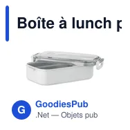 Boîte à lunch personnalisable HOAGIE avec logo en PP - Miniature 2
