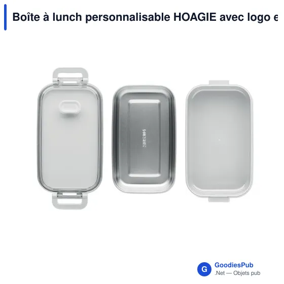Boîte à lunch personnalisable HOAGIE avec logo en PP - Image 3