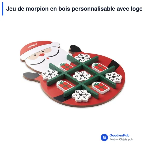 Jeu de morpion en bois personnalisable avec logo - HOHOTOE - Image 3