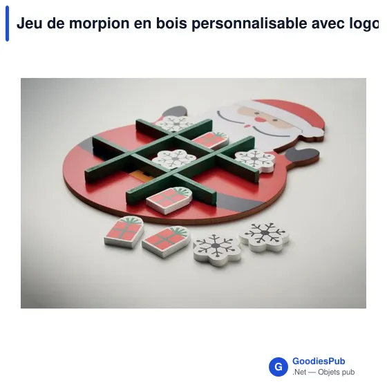 Jeu de morpion en bois personnalisable avec logo - HOHOTOE - Image 4