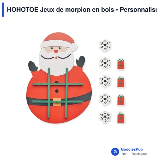Jeu de morpion en bois personnalisable avec logo - HOHOTOE - Image 7