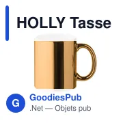 HOLLY Tasse en céramique métalisée - Miniature 1