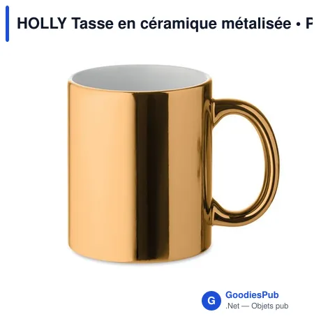 HOLLY Tasse en céramique métalisée