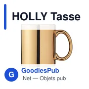 HOLLY Tasse en céramique métalisée - Miniature 2