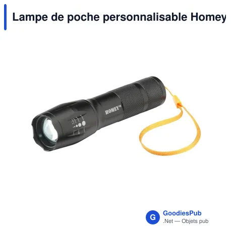 Lampe de poche personnalisable Homey's Eddy DIY avec logo