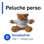 Peluche personnalisable HoodedBear avec logo - Miniature 2