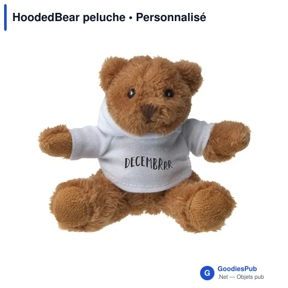 Peluche personnalisable HoodedBear avec logo - Image 2