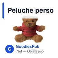 Peluche personnalisable HoodedBear avec logo - Miniature 3