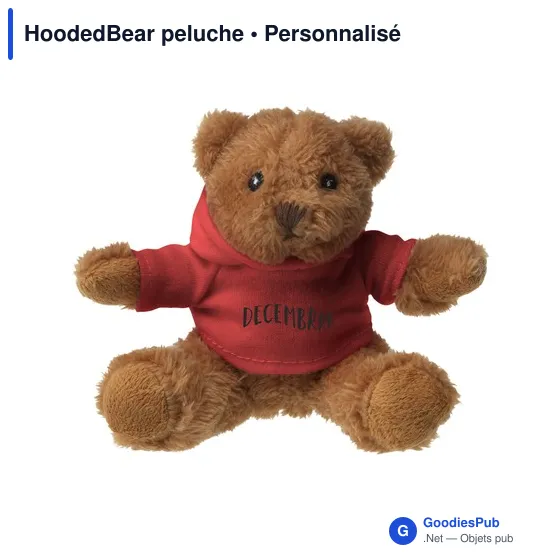 Peluche personnalisable HoodedBear avec logo - Image 3