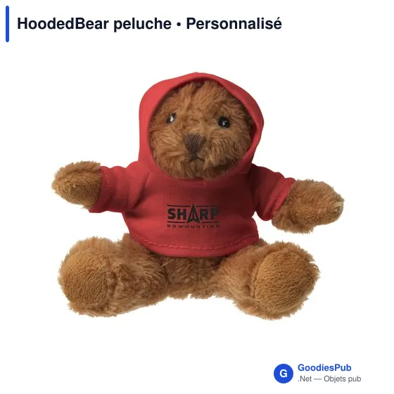 Peluche personnalisable HoodedBear avec logo - Image 4