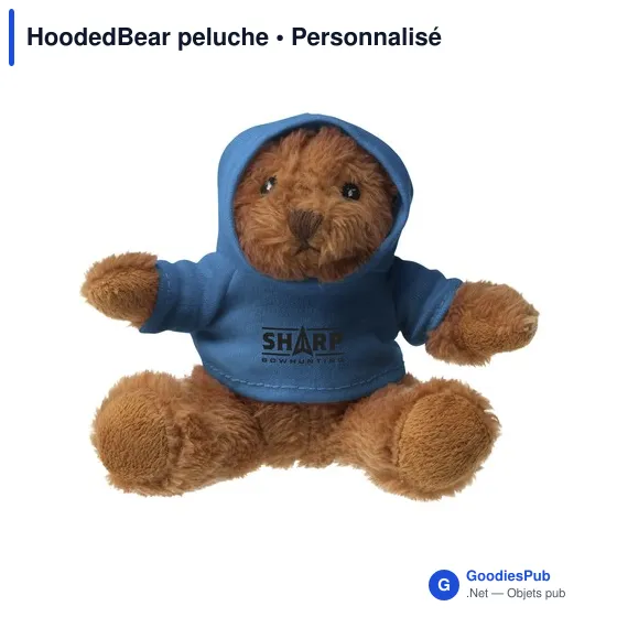 Peluche personnalisable HoodedBear avec logo - Image 5
