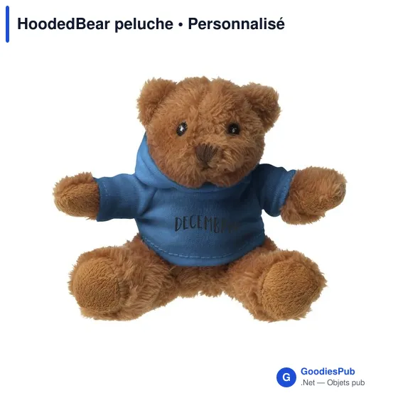 Peluche personnalisable HoodedBear avec logo - Image 6