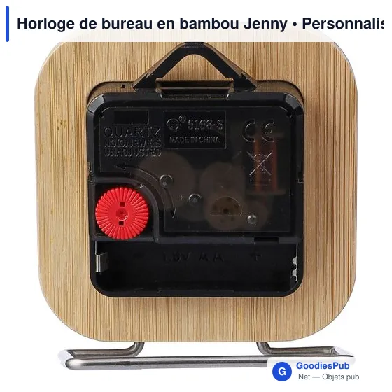 Horloge de bureau personnalisable en bambou avec logo - Jenny - Image 11