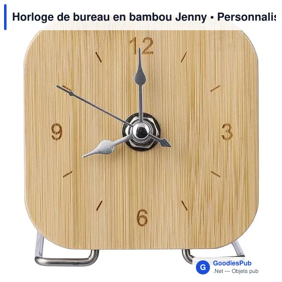 Horloge de bureau personnalisable en bambou avec logo - Jenny - Image 6