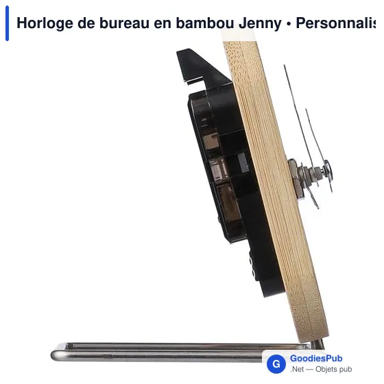 Horloge de bureau personnalisable en bambou avec logo - Jenny - Image 7