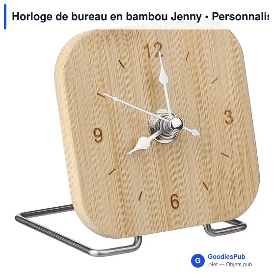 Horloge de bureau personnalisable en bambou avec logo - Jenny - Image 8