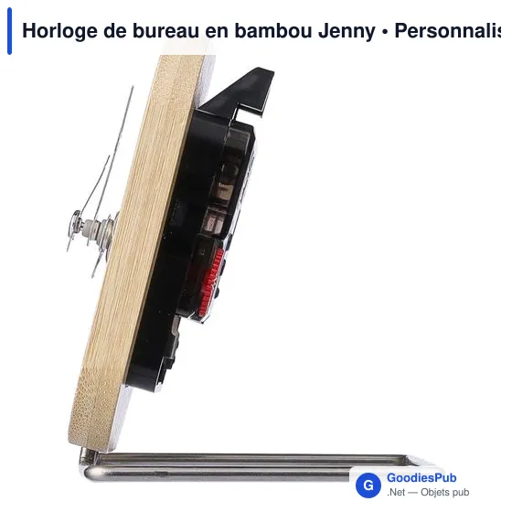 Horloge de bureau personnalisable en bambou avec logo - Jenny - Image 9