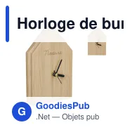 Horloge de bureau personnalisable en bambou avec logo - Homestead - Miniature 1