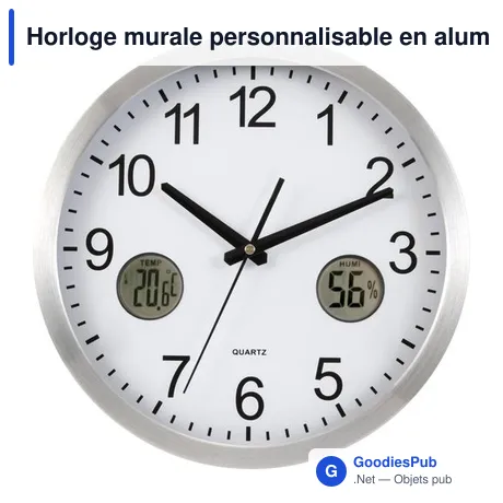 Horloge murale personnalisable en aluminium avec logo - Kenya