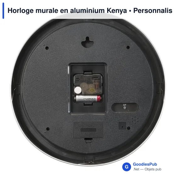 Horloge murale personnalisable en aluminium avec logo - Kenya - Image 3