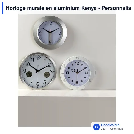 Horloge murale personnalisable en aluminium avec logo - Kenya - Image 4