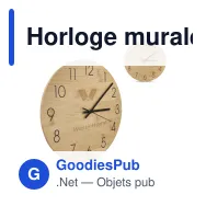 Horloge murale personnalisable en bambou naturel avec logo - Nature - Miniature 1