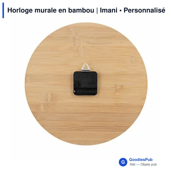 Horloge murale personnalisable en bambou avec logo | Imani - Image 4
