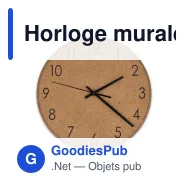 Horloge murale personnalisable en liège naturel avec logo - Nature - Miniature 2