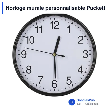 Horloge murale personnalisable Puckett avec logo
