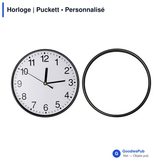 Horloge murale personnalisable Puckett avec logo - Image 2