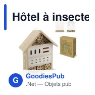 Hôtel à insectes personnalisable en bois de pin avec logo - Bois - Miniature 1