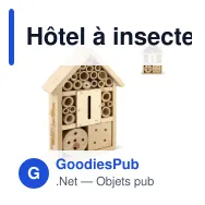 Hôtel à insectes personnalisable en bois FSC avec logo - Nature - Miniature 1