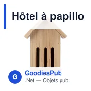 Hôtel à papillons personnalisable en bois de pin - Anitaavec logo - Miniature 1