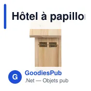 Hôtel à papillons personnalisable en bois de pin - Anitaavec logo - Miniature 3