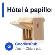 Hôtel à papillons personnalisable en bois de pin - Anitaavec logo - Miniature 5