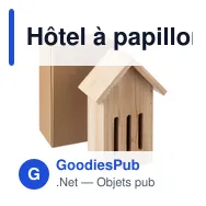 Hôtel à papillons personnalisable en bois de pin - Anitaavec logo - Miniature 6