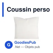 Coussin personnalisable avec housse poly-lin écrue et logo - 40 x 40 cm - Miniature 2