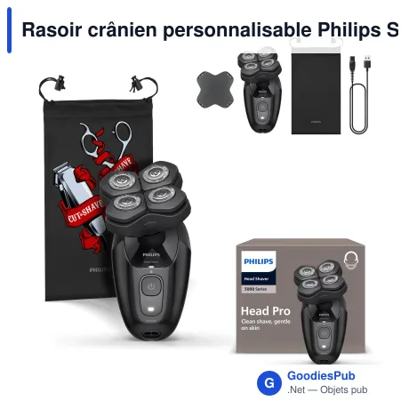 Rasoir crânien personnalisable Philips Series 5000 Wet & Dry avec logo - HS5980