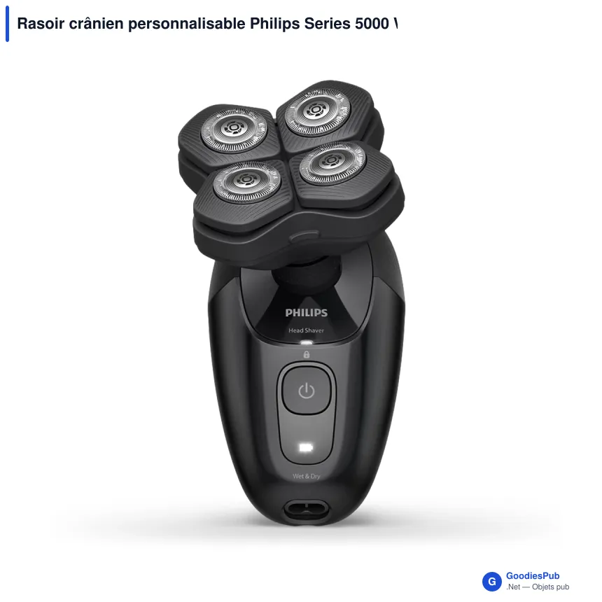 Rasoir crânien personnalisable Philips Series 5000 Wet & Dry avec logo - HS5980 - Image 2