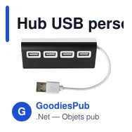 Hub USB personnalisable en aluminium avec 4 ports - modèle Leoavec logo - Miniature 1