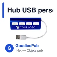 Hub USB personnalisable en aluminium avec 4 ports - modèle Leoavec logo - Miniature 3